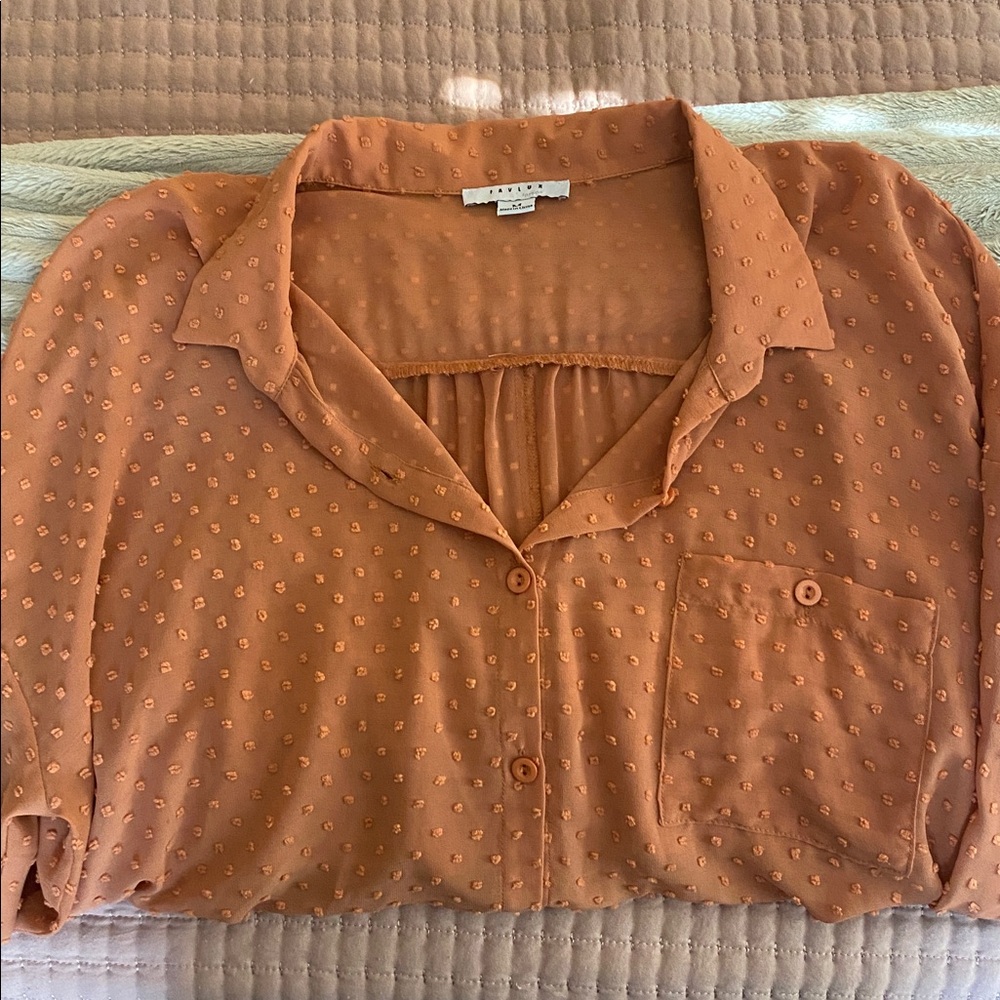 Favlux dot button up blouse